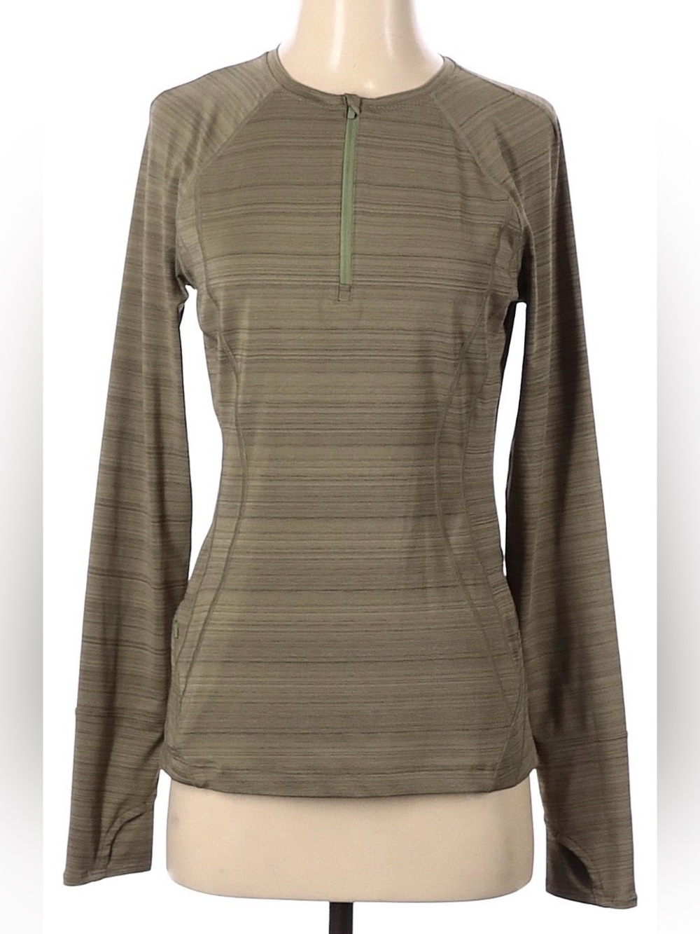Athleta Pacifica UPF Fitted Long Sleeve Shirt In Shadow Olive Size Small